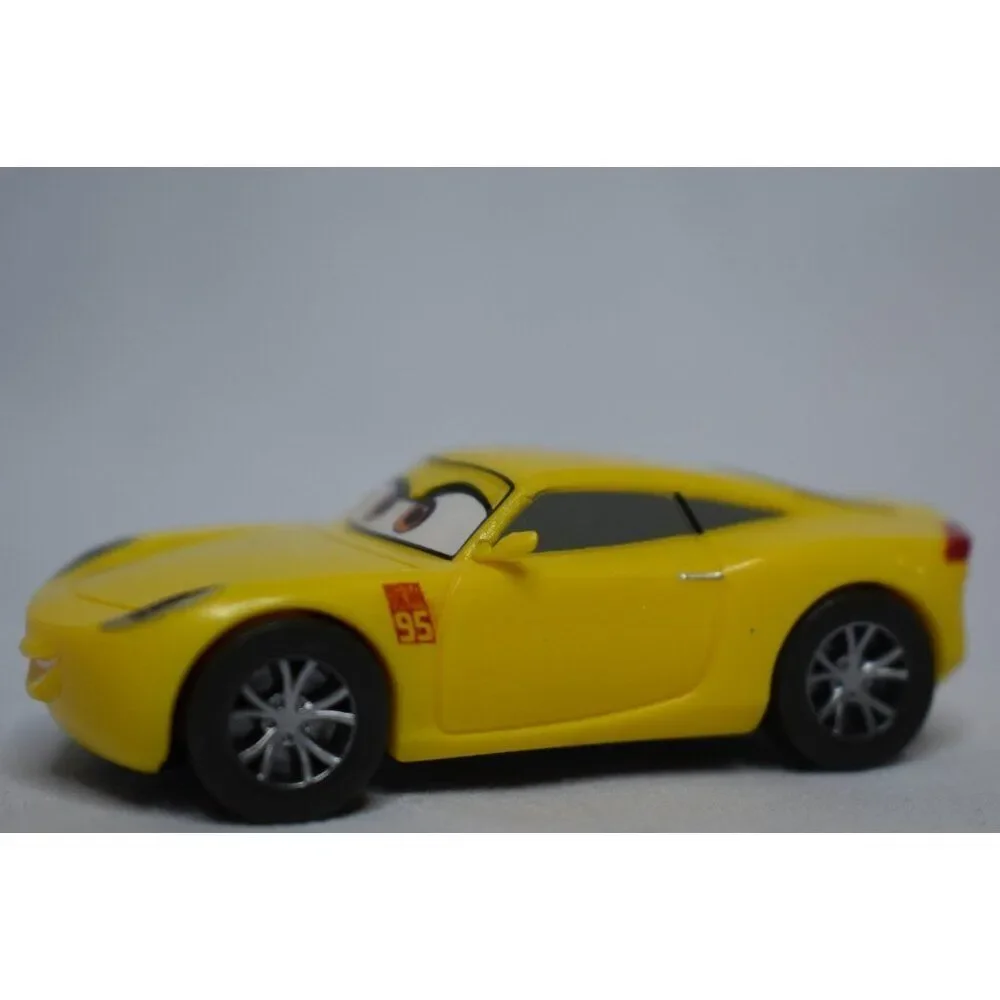 Disney Authentic CRUZ RAMIREZ FIGURINE Cake TOPPER PIXAR TOY Yellow Cars 3 NEW